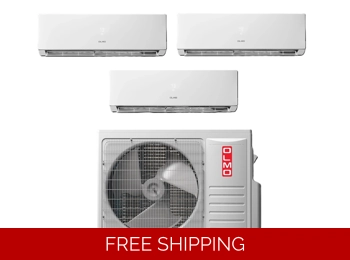 OLMO 3 Room Mini Split AC Heat Pump (-13°F) WIFI, E-Star: 23 SEER2/12.85 EER/10 HSPF (R454B)